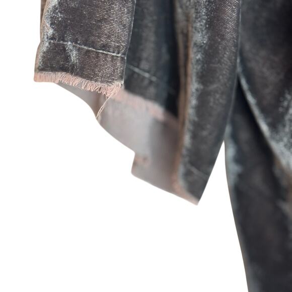 Love Tanjane Velvet Raw Hem Top M Gray Brown Slouchy Boho Handmade Ojai Ca - Picture 1 of 16